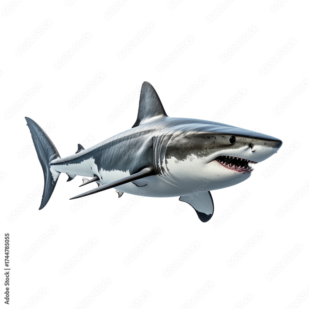 Fototapeta premium shark, on transparent background, cutout