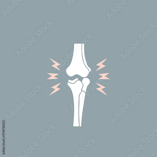 Bone ache icon. Bones Pain, Injury and Inflammation. Knee Joint Pain Silhouette Icon. Ache of Knee, Hand, Leg Skeleton. Arthritis, Osteoporosis and Bones Joint Illness Icon. Isolated Vector image.

