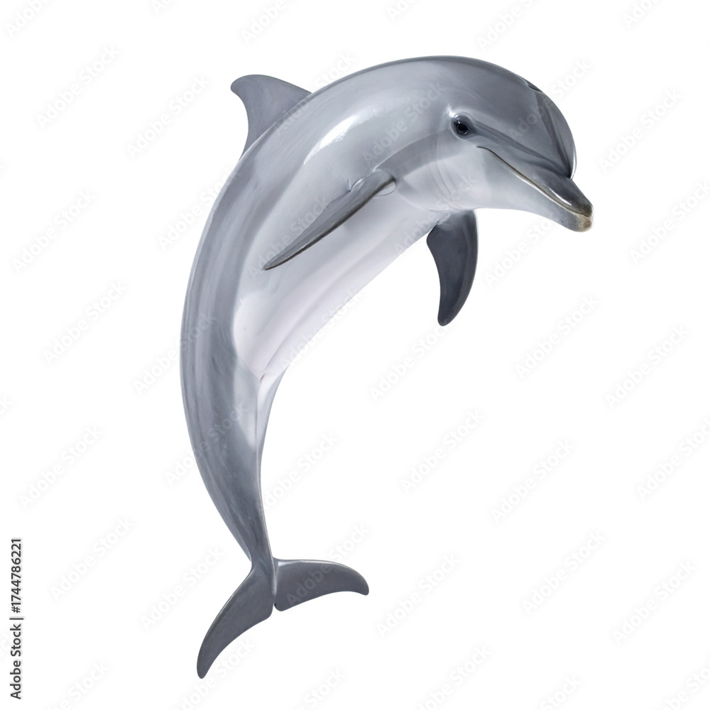 Fototapeta premium dolphin, on transparent background, cutout