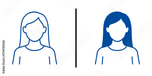Female Icons: Depicting side by side two clean and simplified female figures, the image emphasizes the concepts of equality and diversity.