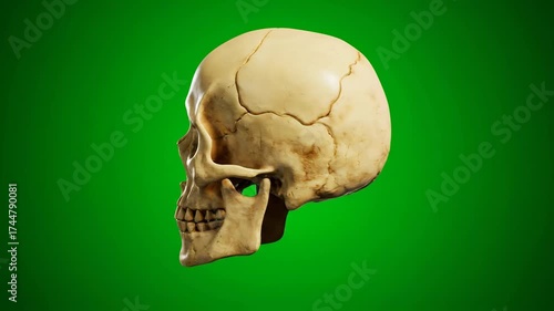 human skull isolated on black