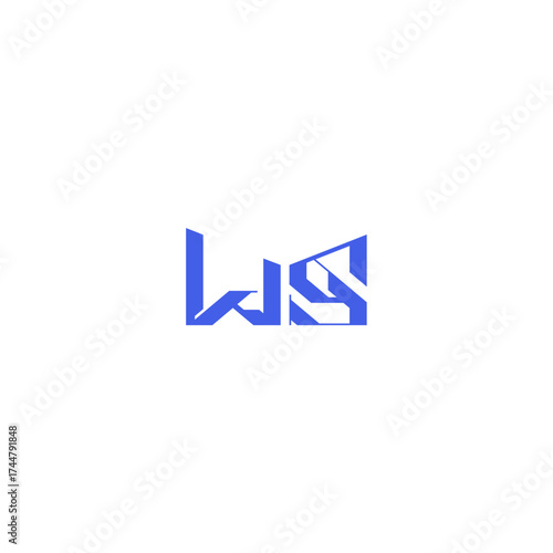 Wallpaper Mural square concept abstract WS monogram initial logo design letter techno geometric style Torontodigital.ca