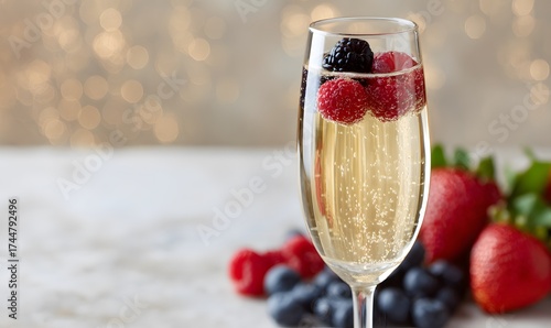 Fresh Berries and Bokeh Background for Celebrations and Special Occasions