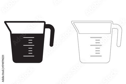 Measuring Cups in Black and White Kitchen Essentials Culinary Tools Precision Measurement for Baking Cooking and Food Preparation