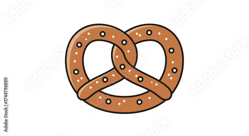 Delicious Pretzel Vector Illustration for Food and Beverage Designs, Restaurant Menus, and Culinary-Themed Marketing Materials.