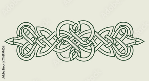 Elegant Celtic Knotwork Design with Symmetrical Interlace for Decorative Borders and Traditional Art Projects with Vintage Appeal.