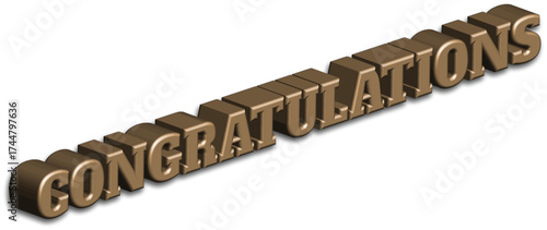 Vector art of 3d metallic letters spelling out congratulations