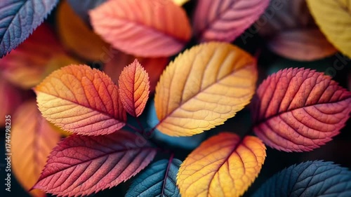 A Beautiful Tapestry of Multicolored Autumn Leaves.