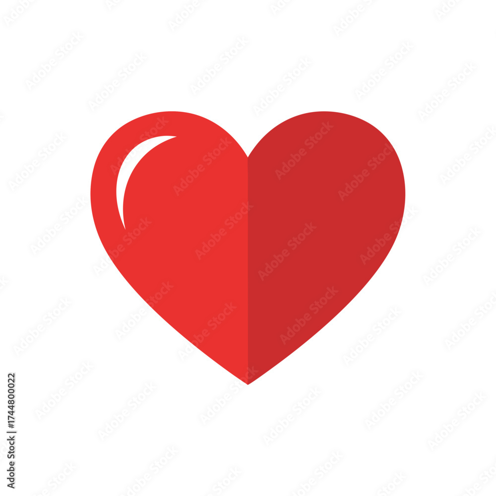 Fototapeta premium Universal Heart Symbol Illustration Representing Love and Affection in Bright Red Color
