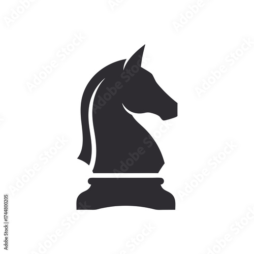 Strategic Chess Knight Piece Illustration for Board Game or Strategy Concept