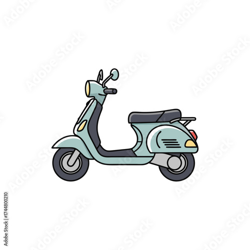 Wallpaper Mural Stylish City Transportation Scooter Illustration for Urban Commuting Torontodigital.ca