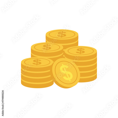 Stack of Coins Illustration Representing Financial Growth and Wealth Accumulation