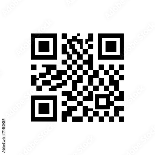 Simplified Vector Qr Code Icon for Digital and Print Use