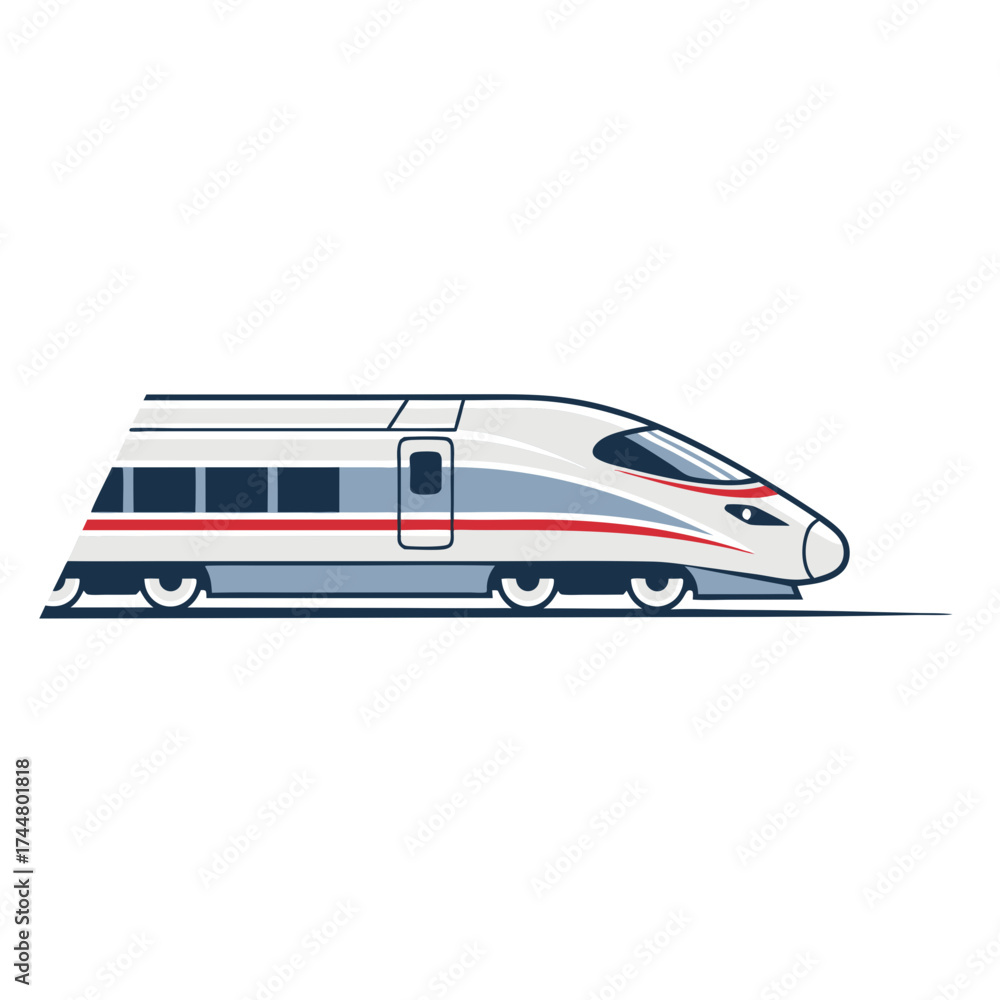 Obraz premium High speed Passenger Train Illustration Showing Modern Design and Sleek Profile
