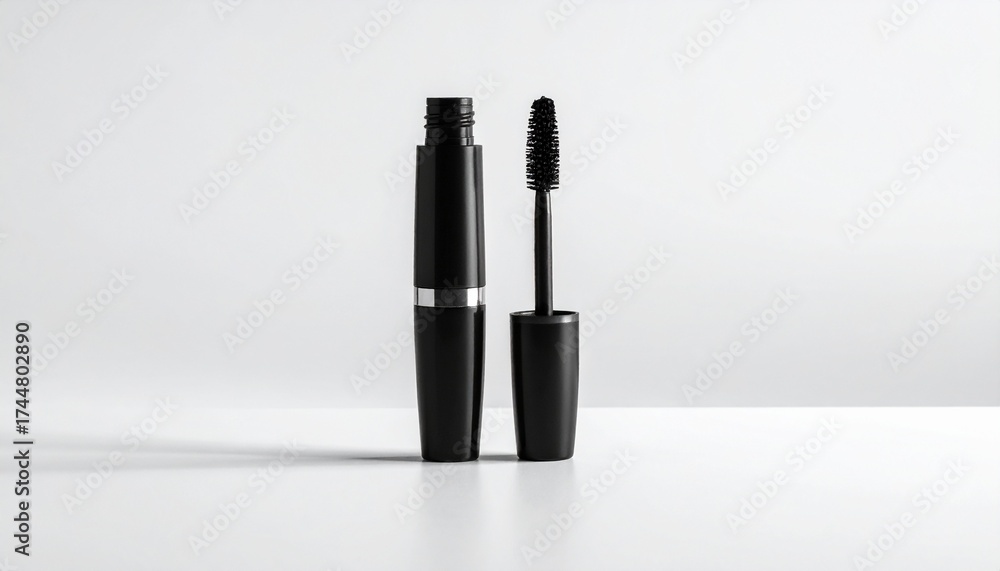 Obraz premium Open Tube of Black Mascara with Brush