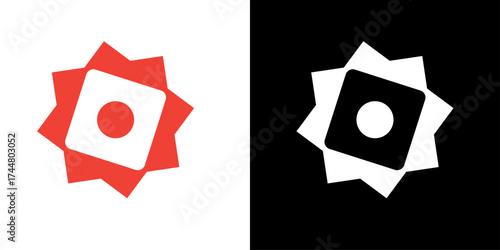 Contrast in Design: A geometric design showcasing a series of overlapping shapes, creates a visually appealing contrast, perfect for abstract concepts and themes. 