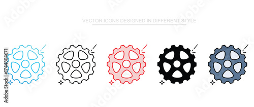 Gear Set icon design with white background stock illustration
