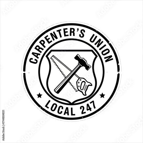 Vintage Carpenters Union Local 247 Emblem with Tools.