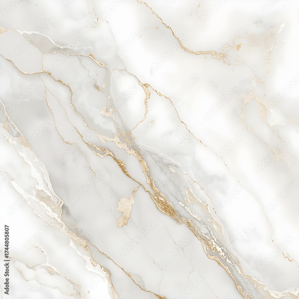 Fototapeta premium Luxury White Marble Texture with Gold Veins 