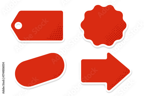 Sale tags collection with special offer, big sale, discount, best price and mega sale banners. Shop and online shopping stickers, badges, coupons, store labels, vector illustration