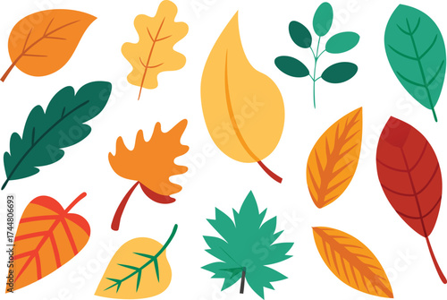 300 tropical and autumn leaves vector illustration bundle eps scalable icon collection