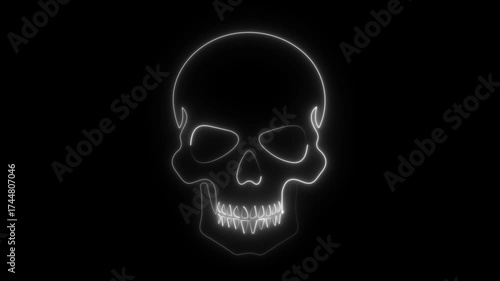 skull on black background