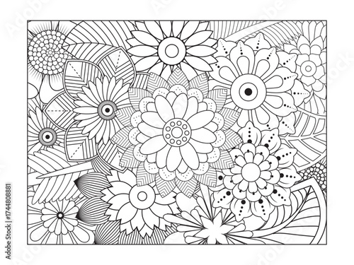 PrintFlowers Coloring Pages For Adules