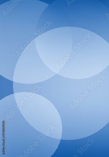 A clean, modern wallpaper with a geometric design of transparent blue bubbles and varied shading
