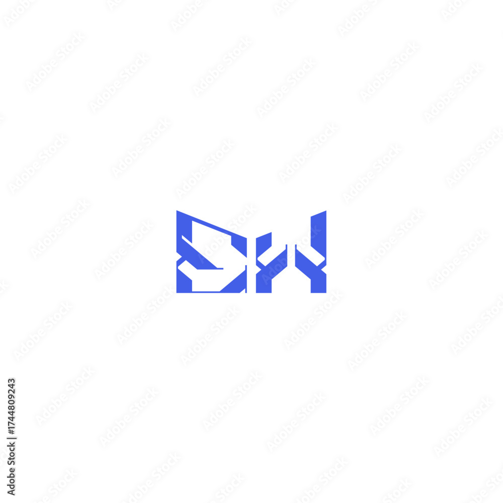 Obraz premium techno geometric style EX square concept abstract monogram initial logo design letter