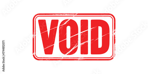 Red stamp marked void with scratches