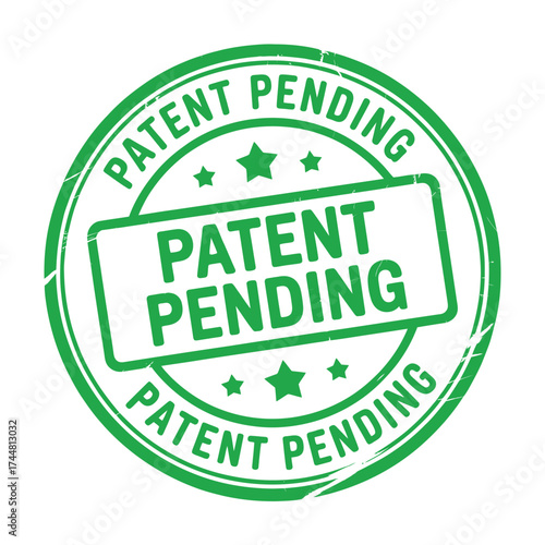 Green patent pending stamp seal of approval