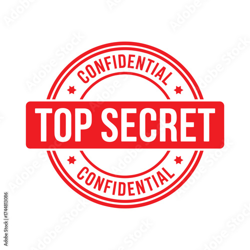 Red stamp with top secret and confidential markings