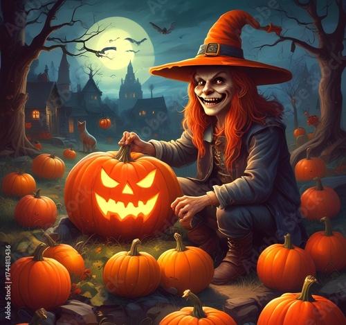 Illustration of jack lantern pumpkin