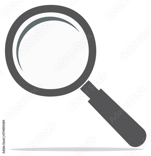 Magnifying glass icon for search and analysis concepts in a clean flat style