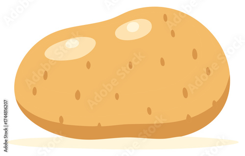 Simple vector illustration of a fresh whole brown potato healthy organic vegetable food ingredient