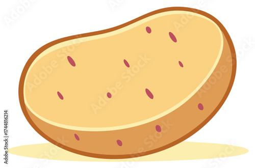 Simple Vector Illustration of a Whole Raw Potato Cartoon Vegetable Food Icon