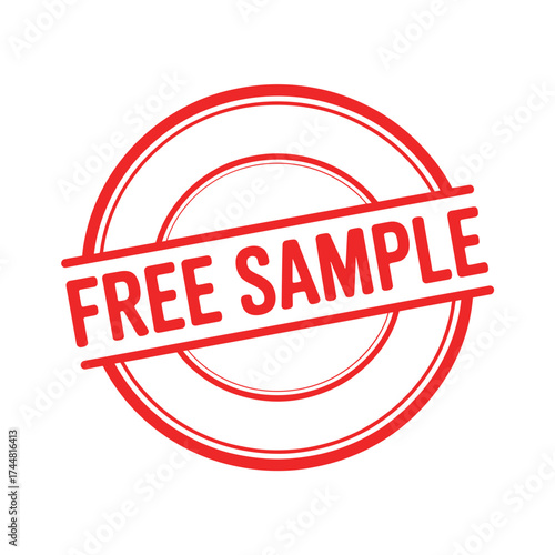 Red stamp declaring free sample