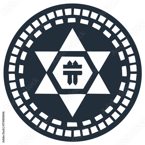 Jewish symbol with Star of David and Tablets of the Law vector icon