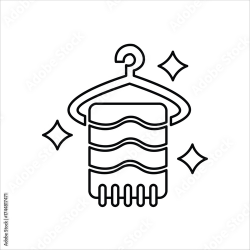 towel icons. simple line vector