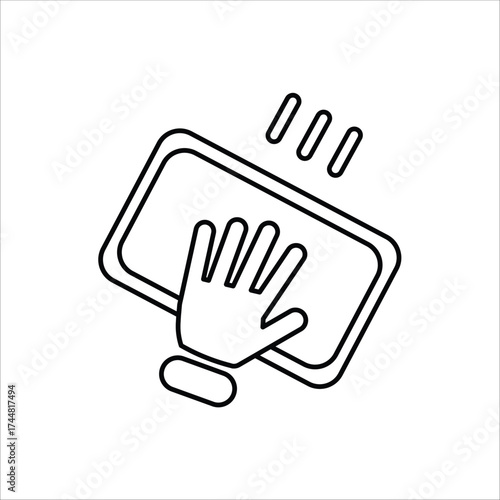 wipe icons. simple line vector