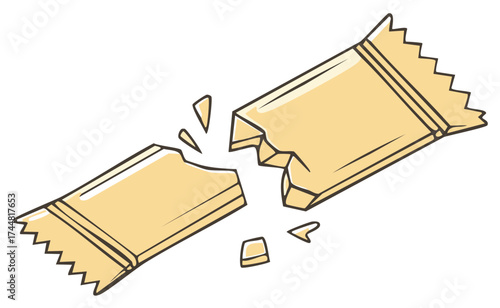 Torn Light Brown Candy Bar Illustration