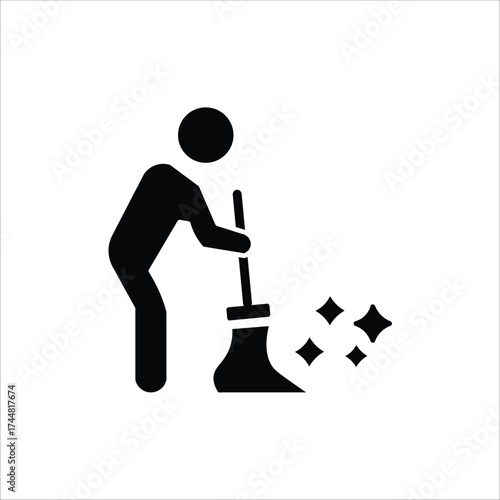 mop icons. simple solid vector