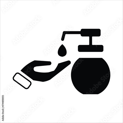 hydroalcoholic gell icons. simple solid vector