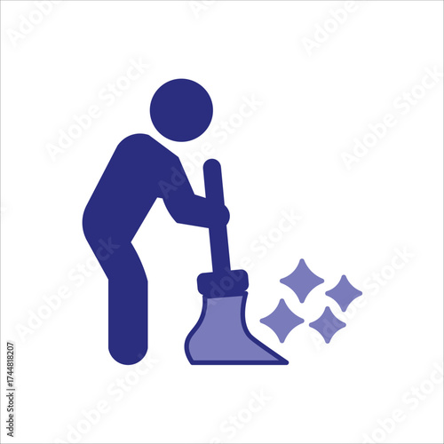 mop icons. simple colored vector