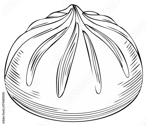 Dim Sum Sketch Art Dumpling Illustration Asian Cuisine Drawing