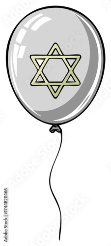 Silver balloon with Star of David illustration