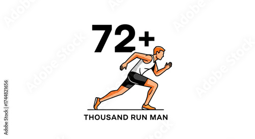 Inspiring runner over 72 showcases vitality and fitness, perfect for senior health campaigns and active lifestyle promotions with a powerful message of longevity