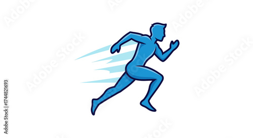 Dynamic runner in motion, a vibrant symbol of speed, energy, and fitness ideal for athletic brands and motivational campaigns needing a powerful image