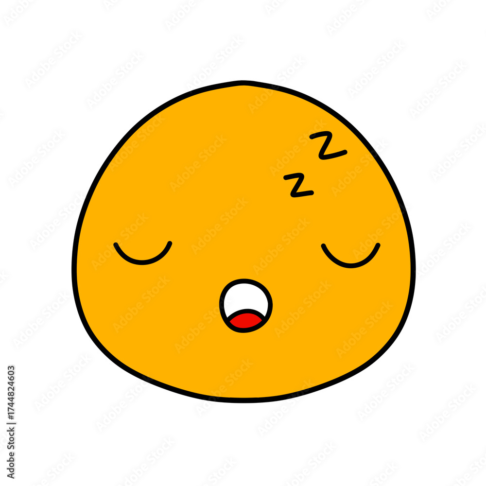 Fototapeta premium Cute emoji emoticon emotion face icon hand draw