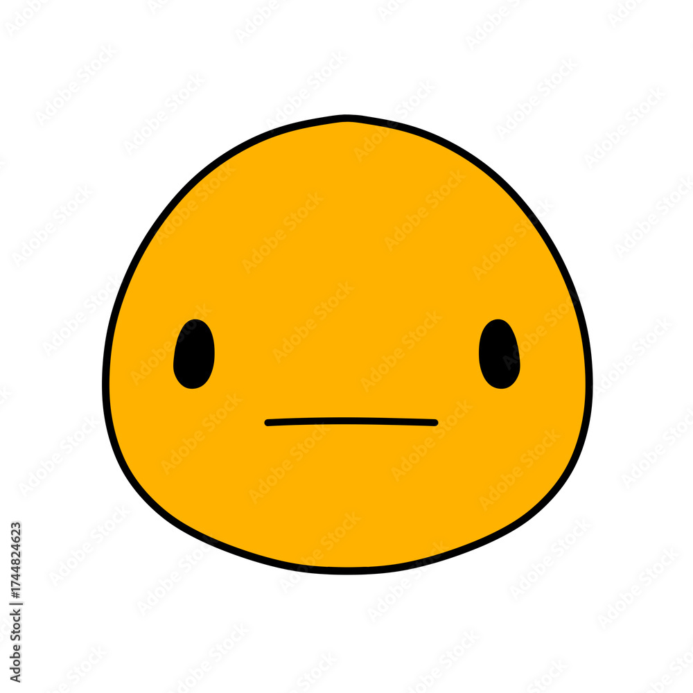 Fototapeta premium Cute emoji emoticon emotion face icon hand draw